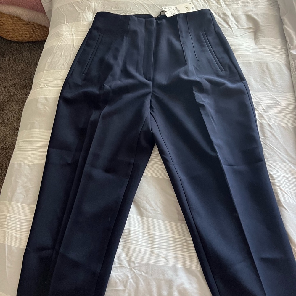 ZARA high rise pants in navy size XL